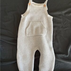 Classic Knit Kids Overalls in Gray